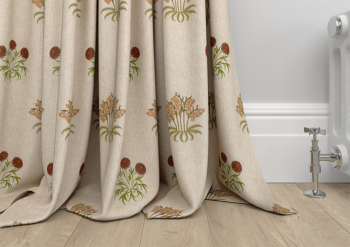 William Morris Lily Flower Embroidery, Madder - Made to Measure Curtains - Image 6